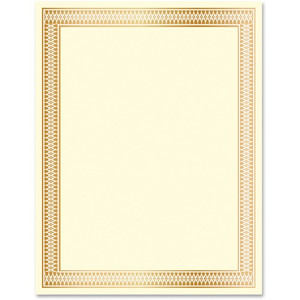 Geographics Traditional Award Certificates - 24 lb Basis Weight - 8.5" Width - Laser, Inkjet Compatible - Gold