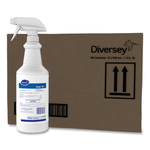Diversey Virex TB Disinfectant Cleaner, Lemon Scent, Liquid, 32 oz Bottle, 12/Carton (DVO04743) View Product Image