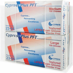 Kantek Double Glove Box Dispenser - 10.7" Height x 10.3" Width x 3.8" Depth - Acrylic - Clear