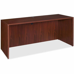 Lorell Essentials Series Credenza Shell - 29.5" Height x 70.9" Width x 23.6" Depth - Finish: Laminate, Mahogany - Grommet, Durable, Adjustable Feet