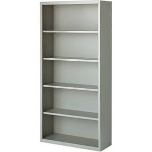 Lorell Fortress Series Bookcase - 34.5" Width x 13" Depth x 72" Height - 5 x Shelf(ves) - Light Gray - Powder Coated - Steel