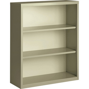 Lorell Fortress Series Bookcase - 34.5" Width x 13" Depth x 42" Height - 3 x Shelf(ves) - Putty - Powder Coated - Steel