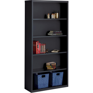 Lorell Bookcase, 5-Shelf, Steel, 34-1/2"x12-5/8"x72", Black (LLR41291) View Product Image