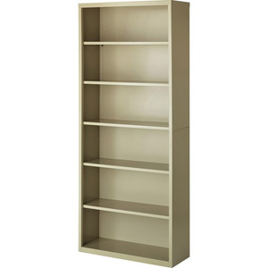Lorell Fortress Series Bookcase - 34.5" Width x 13" Depth x 82" Height - 6 x Shelf(ves) - Putty - Powder Coated - Steel