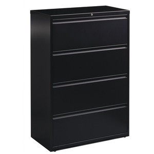 Lorell Fortress Series Lateral File - 36" Width x 18.6" Depth x 52.5" Height - 4 x Drawer(s) for File - Letter, Legal, A4 - Lateral - Ball-bearing Suspension, Leveling Glide, Label Holder, Interlocking