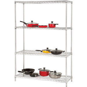 Lorell Industrial Chrome Wire Shelving Starter Kit (LLR84187)