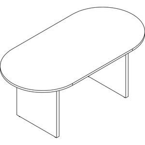Lorell Prominence 2.0 Racetrack Conference Table - 29" Height x 72" Width x 36" Depth, x 1" Thickness Top - Material: Particleboard - Finish: Gray
