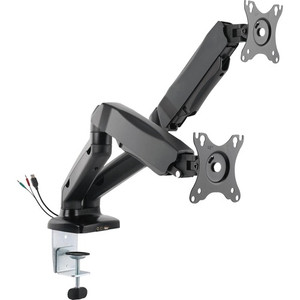 Lorell Mounting Arm for Monitor - Black - Height Adjustable - 2 Display(s) Supported - 14.30 lb Load Capacity - 75 x 75, 100 x 100