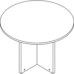 Lorell Prominence 2.0 Round Laminate Conference Table - 29" Height x 42" Diameter, x 1" Thickness Top - Material: Particleboard - Finish: Gray