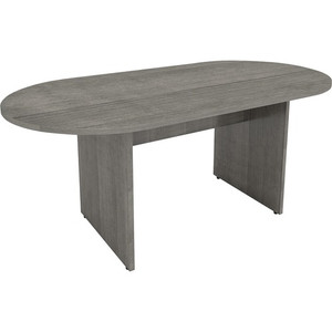 Lorell Essentials Oval Conference Table - x 1.3" Thickness Top, 36" Height x 72" Width x 29.5" Depth - Finish: Weathered Charcoal, Laminate