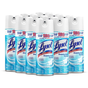 Lysol Crisp Linen Disinfectant Spray - For Multi Surface, Multipurpose - Spray - 12.50 oz (0.78 lb) - Crisp Linen Scent - Recommended For: Virus Remover, Bacteria Remover, Germs Remover, Fungi Remover, Mold Remover, Mildew Remover