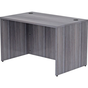 Lorell Essentials Series Rectangular Desk Shell - 29.5" Height x 48" Width x 30" Depth, x 1" Thickness Top - Laminate, Weathered Charcoal Table Top - Grommet