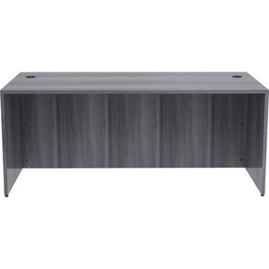 Lorell Essentials Series Rectangular Desk Shell - 29.5" Height x 72" Width x 36" Depth, x 1" Thickness Top - Laminate, Weathered Charcoal Table Top - Grommet
