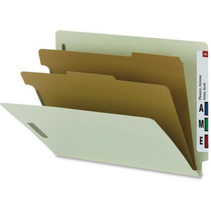 Nature Saver Letter Recycled Classification Folder - 8 1/2" x 11" - 2 Fastener(s) - 2" for Folder - 2 Divider(s) - 25 pt.
