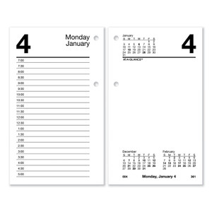 AT-A-GLANCE Desk Calendar Refill with Tabs, 3.5 x 6, White Sheets, 12-Month (Jan to Dec): 2026