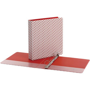 Oxford 1-1/2" Back-mounted Round Ring Binder - 1 1/2" Binder Capacity - 350 Sheet Capacity - Fastener(s): Round Ring - Pocket(s): 2, Internal - Red - (OXF42650)
