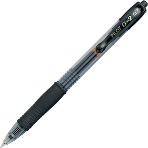 Pilot G2 Retractable Gel Ink Rollerball Pens - 0.7 mm Fine Pen Point - Refillable - Retractable - Black Ink - Gel-based