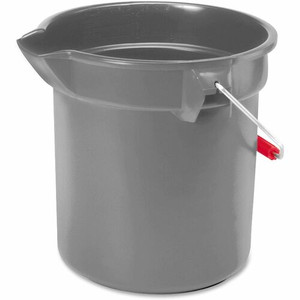 Rubbermaid Commercial Brute 10-quart Utility Bucket - 2.50 gal - Heavy Duty, Rust Resistant, Bend Resistant - 10.2" - Plastic, Steel, High-density Polyethylene (HDPE) - Gray, Nickel, Chrome