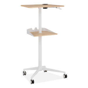 Safco VUM Mobile Workstation, 25.25" x 19.75" x 35.5" to 47.75", Natural/White, Ships in 1-3 Business Days (SAF1944NA) View Product Image