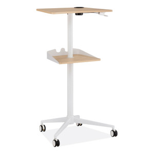 Safco VUM Mobile Workstation, 25.25" x 19.75" x 35.5" to 47.75", Natural/White