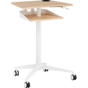 Safco Active Collection Vum Mobile Workstation - 47.8" Height x 25.3" Width x 19.8" Depth - 2 Shelve(s) - Finish: Natural