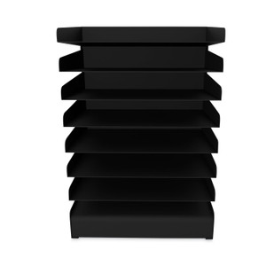 Safco Steel Horizontal-Tray Desktop Sorter, Eight Sections, Letter Size Files, 12" x 9.5" x 17.75", Black