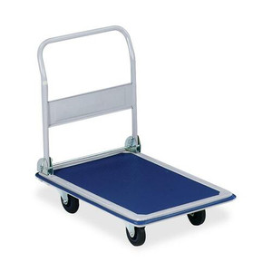Sparco Folding Platform Truck - Tubular Handle - 330 lb Load Capacity - 4 Casters - 4" Caster Size - Steel, Plastic