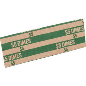 Sparco Flat Coin Wrappers - 1000 Wrap(s) - Total $5.0 in 50 Coins of 10 Denomination - 60 lb Basis Weight - Kraft - Green