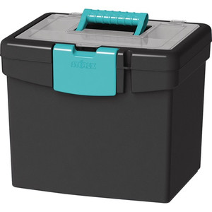 Storex File Storage Box with XL Storage Lid - External Dimensions: 10.9" Length x 13.3" Width x 11" Height - 30 lb - Media Size Supported: Letter 8.50" x 11" - Clamping Latch Closure - Plastic