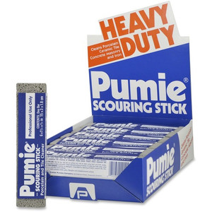 U.S. Pumice US Pumice Co. Heavy Duty Pumie Scouring Stick - Abrasive, Heavy Duty - Gray - 12/Pack