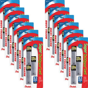 Pentel Super Hi-Polymer Leads - 0.5 mm , Fine Point - HB - Graphite Lead - 30/Tube - (PENC25BPHB3K6BX)