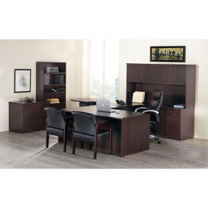 Lorell Left-pedestal Desk, B/B/F, 60"Wx30"Dx29"H, Espresso (LLRPD3060LSPES) Product Image 
