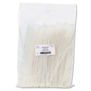 Tatco Nylon Cable Ties, 11 x 0.19, 50 lb, Natural, 500/Pack (TCO22300) View Product Image