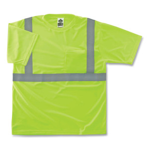 ergodyne GloWear 8289 Class 2 Hi-Vis T-Shirt, Polyester, Lime, Large, Ships in 1-3 Business Days (EGO21504) View Product Image