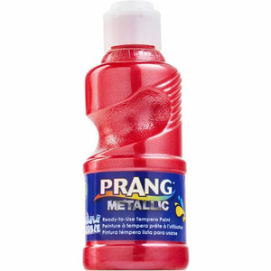 Prang Ready-to-Use Washable Metallic Paint - Metallic Red - 8 fl oz - Washable