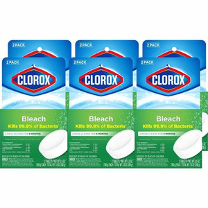 Clorox Ultra Clean Toilet Tablets Bleach - 3.50 oz (0.22 lb) - Deodorize, Easy to Use - White - 2/Pack - (CLO30024BD)