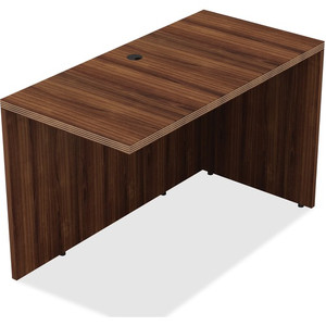 Lorell Chateau Series Return - 29.5" Height x 24" Width x 42" Depth x 1.5" Thickness - Reeded Edge - Finish: Walnut Laminate