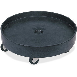 Rubbermaid Commercial Universal Drum Dolly - 5 Casters - Plastic - Black - (RCP265000BK)