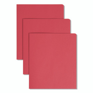 Smead Two-Pocket Folder, Textured Paper, 100-Sheet Capacity, 11 x 8.5, Red, 25/Box