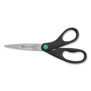 Westcott KleenEarth Scissors, 8" Long, 3.25" Cut Length, Straight Black Handle, 2/Pack