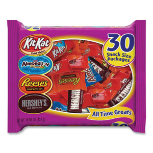 Hershey's All Time Greats Milk Chocolate Variety Pack, 15.92 oz Bag, 30 Pieces/Bag, 2 Bags/Pack Hershey's All Time Greats Milk Chocolate Variety Pack, 15.92 oz Bag, 30 Pieces/Bag, 2 Bags/Pack