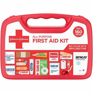 Johnson & Johnson All Purpose First Aid Kit - 160 x Piece(s) - White