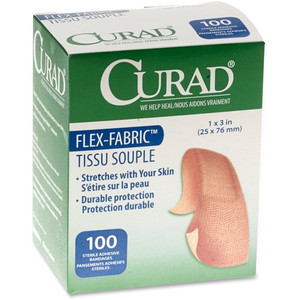 Medline Fabric Bandages, Flex Fabric, 1"x3", 100/BX (MIINON25660) View Product Image