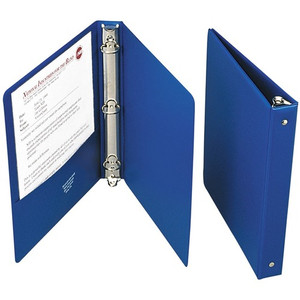 AbilityOne - Binder, Round Ring, Pockets, Blue, 1" Capacity, Letter Size - (7510-00-409-8646) (7510004098646)
