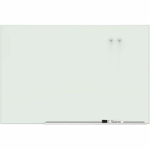 Quartet Element Framed Magnetic Glass Dry-Erase Boards - 85" (7.1 ft) Width x 48" (4 ft) Height - White Tempered Glass Surface - Silver Aluminum Frame - Rectangle - Horizontal