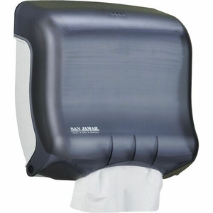 San Jamar UltraFold Towel Dispenser - C Fold, Multifold Dispenser - 240 x Sheet C Fold, 400 x Sheet Multifold - 11.5" Height x 11.5" Width x 6" Depth - Pearl Black - (SJMT1750TBK)