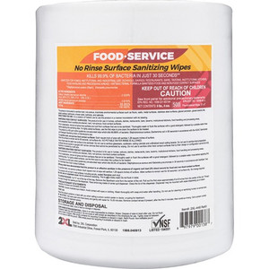 2XL No Rinse Foodservice Sanitizing Wipes - 6" Width x 8" Length - (TXL446)