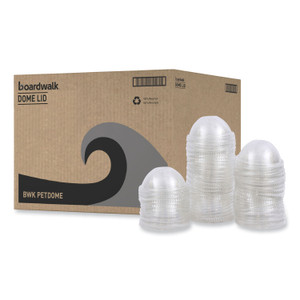 Boardwalk PET Cold Cup Dome Lids, Fits 14 oz to 24 oz Cold Cups, Plastic, Clear, 100/Sleeve, 10 Sleeves/Carton