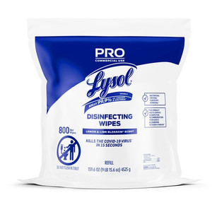 Lysol Professional Disinfecting Wipes Bucket Refill - Ready-To-Use Wipe - Lemon & Lime Blossom Scent - 800 Each