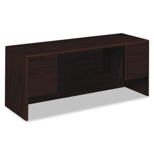 HON 10700 Kneespace Credenza, 3/4 Height Pedestals, 72w x 24d x 29.5h, Mahogany